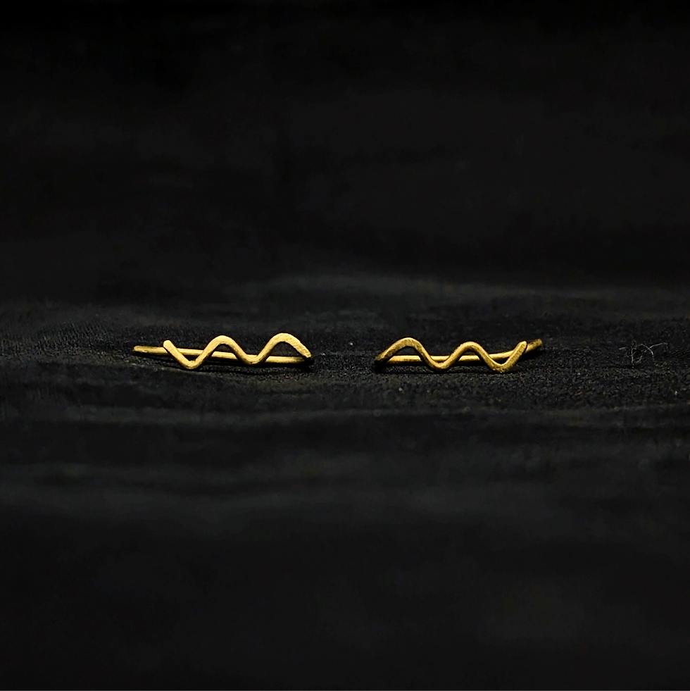Thumbnail: Wave Ear Climbers - Brass