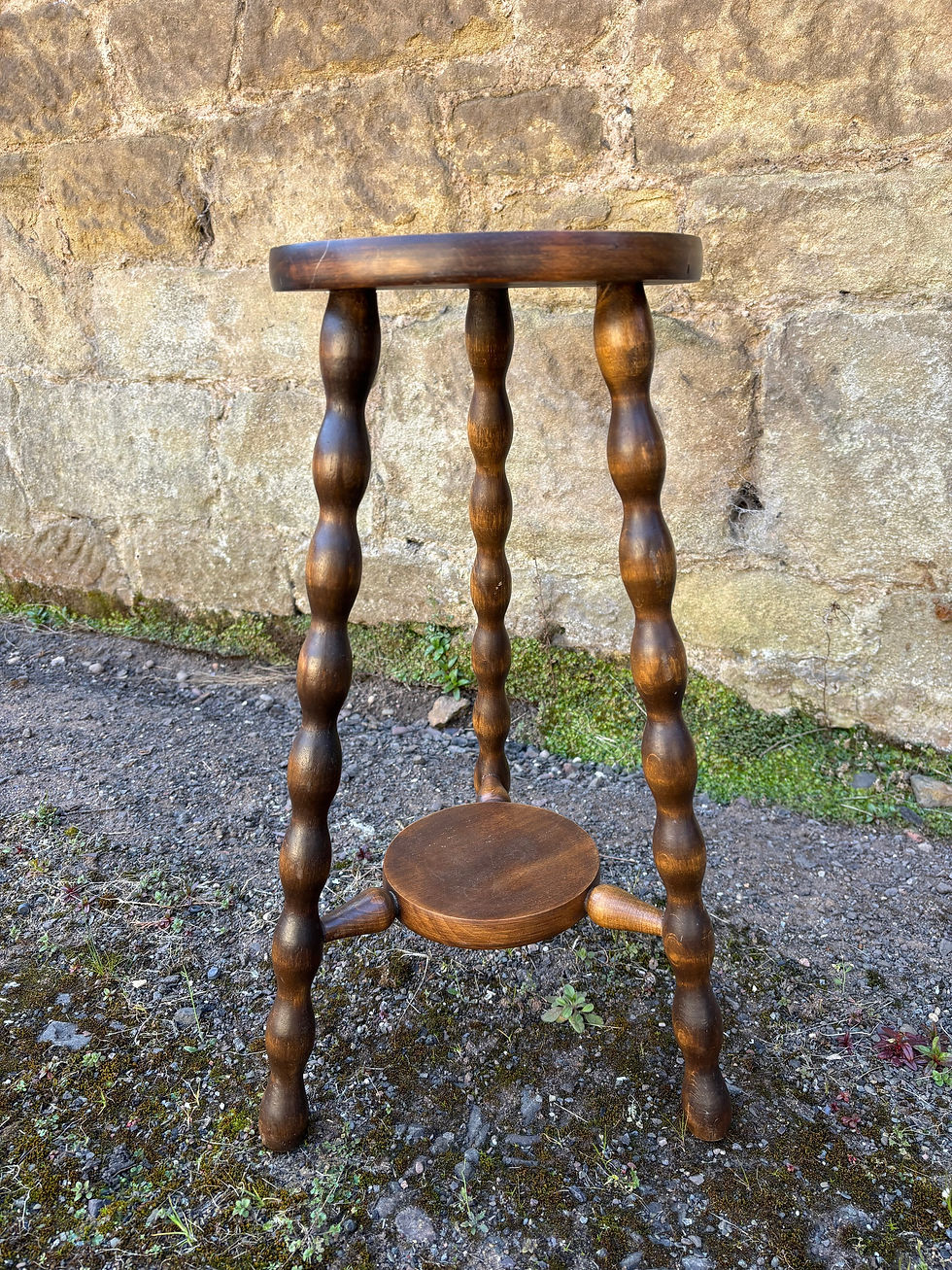 Thumbnail: French Circular Bobbin Stool / Side Table / Plant Stand