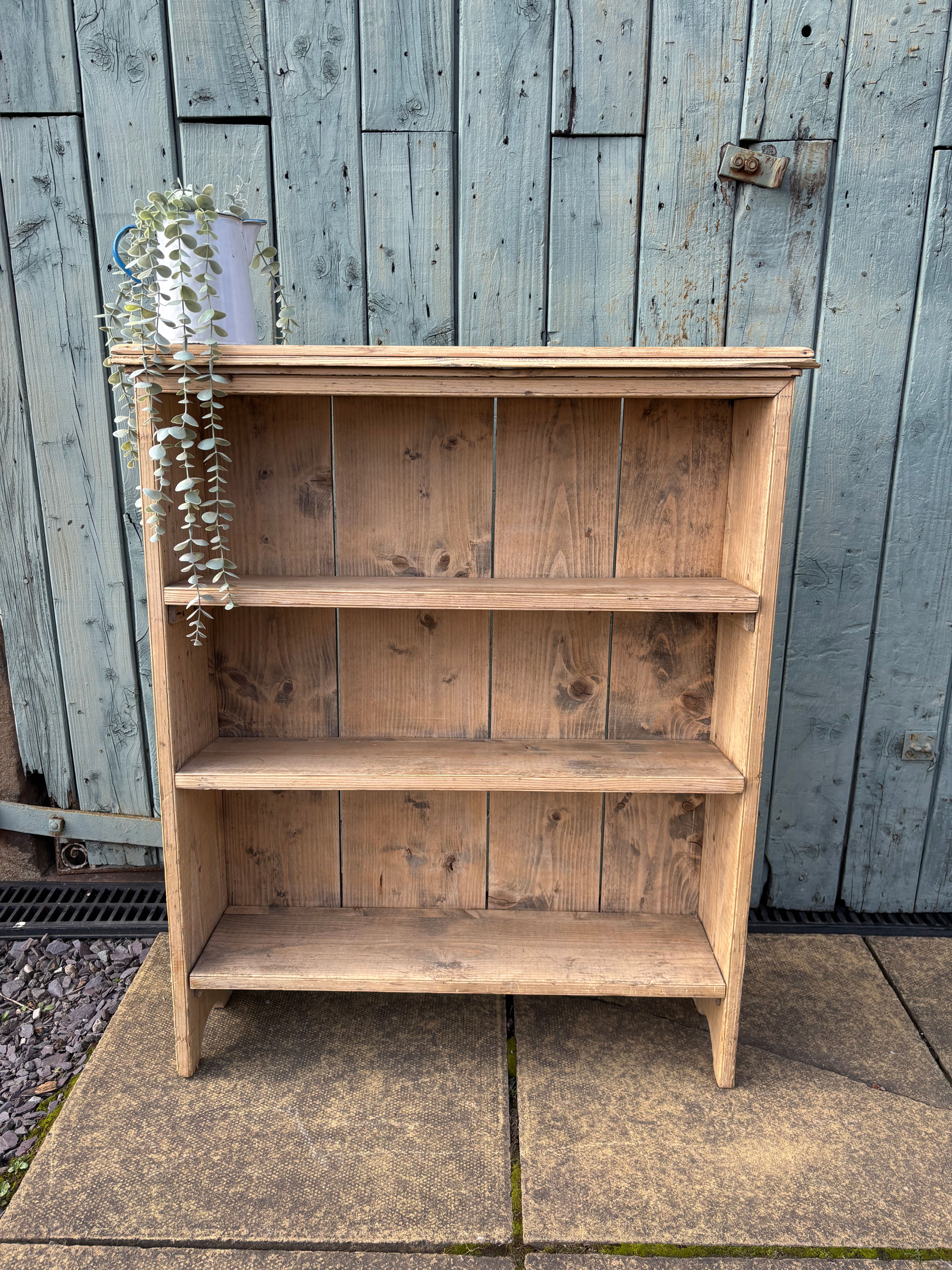 Stripped Pine Open Bookcase 