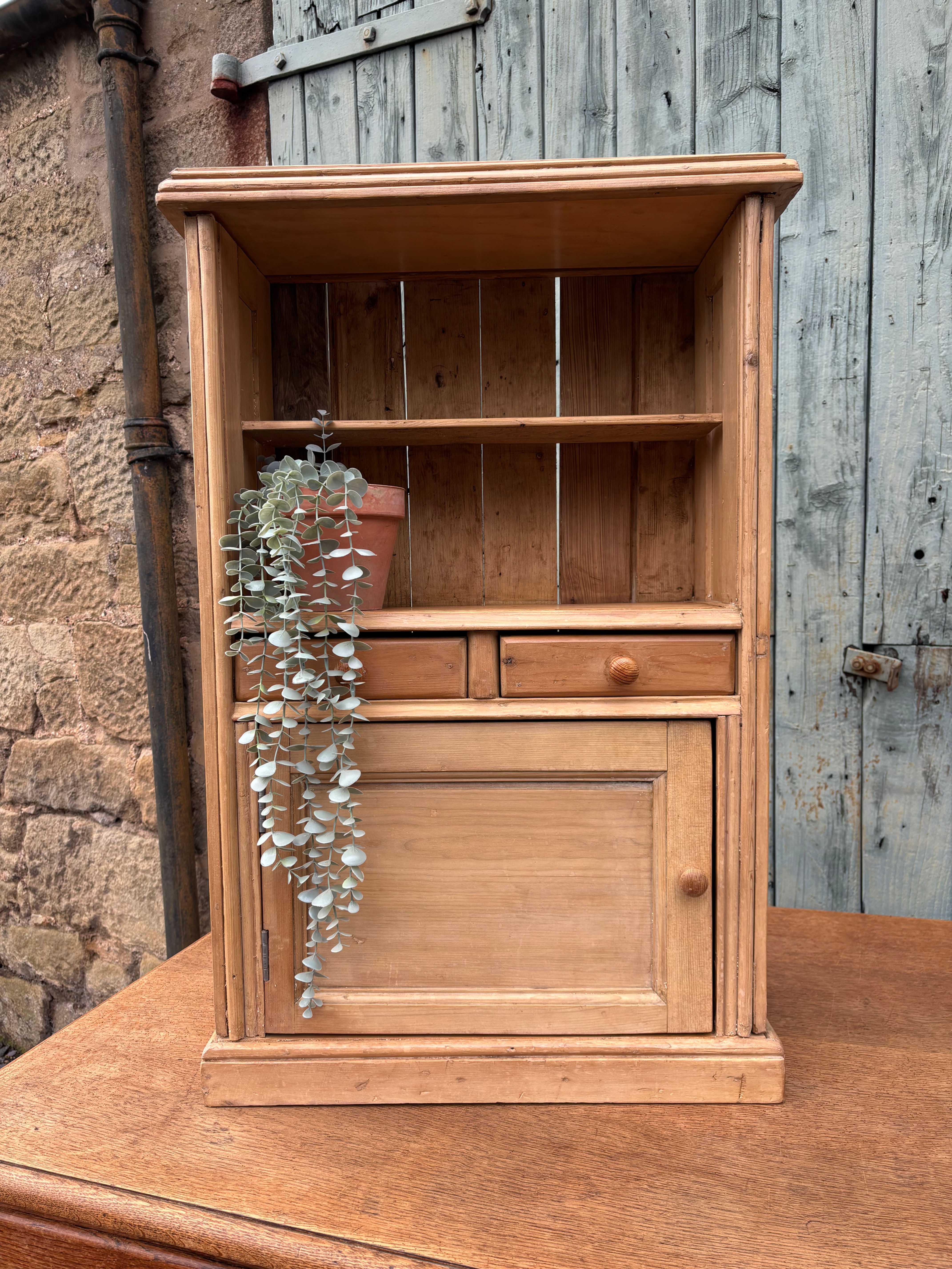 Stripped Pine Farmhouse Cabinet 