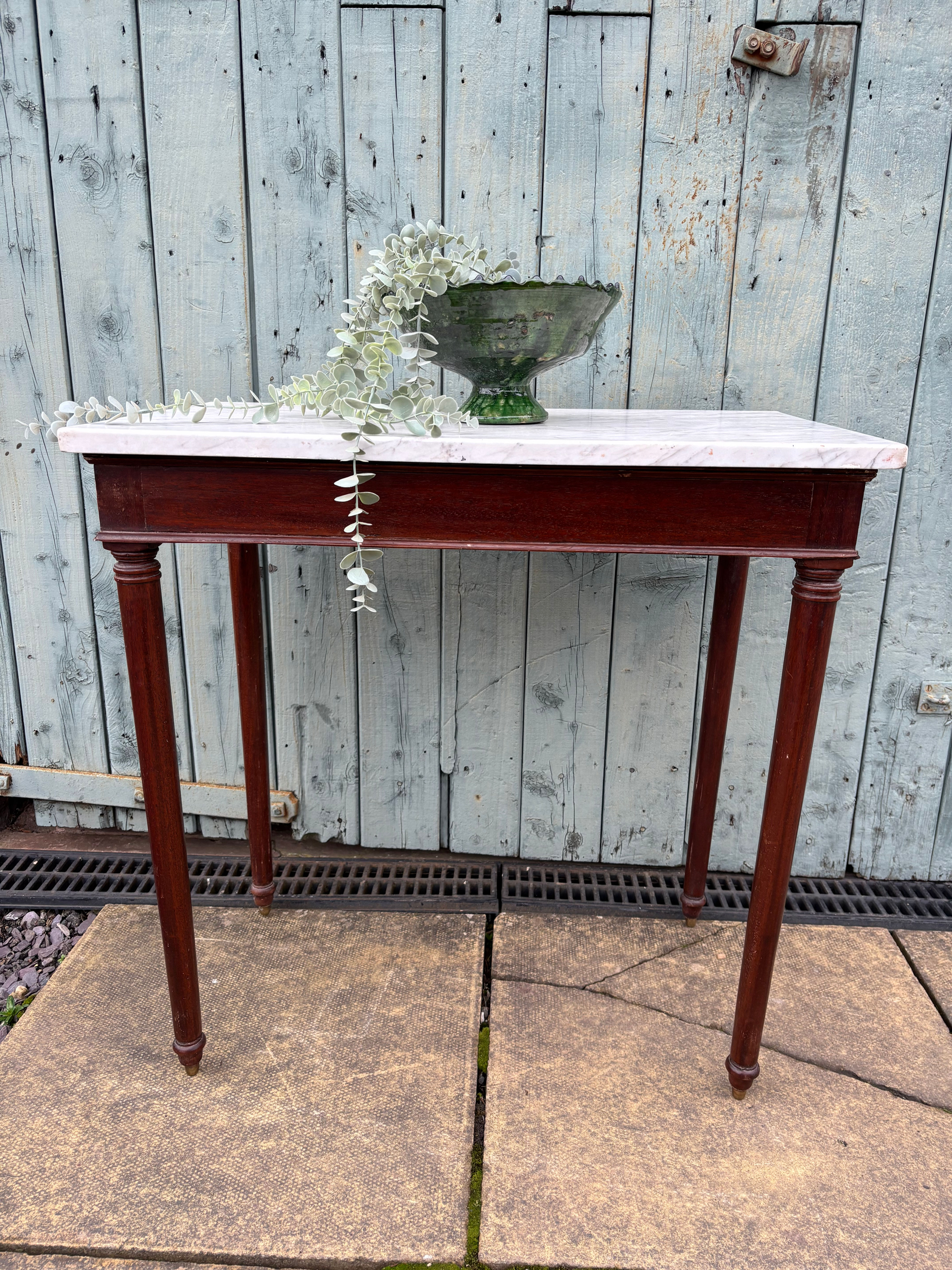 Mahogany Table with Marble Top 