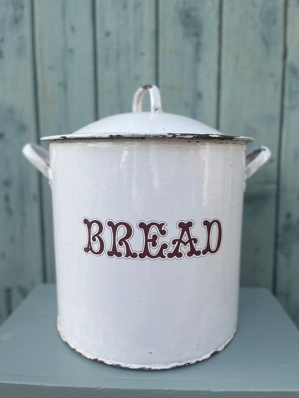 Large Enamel Bread Bin