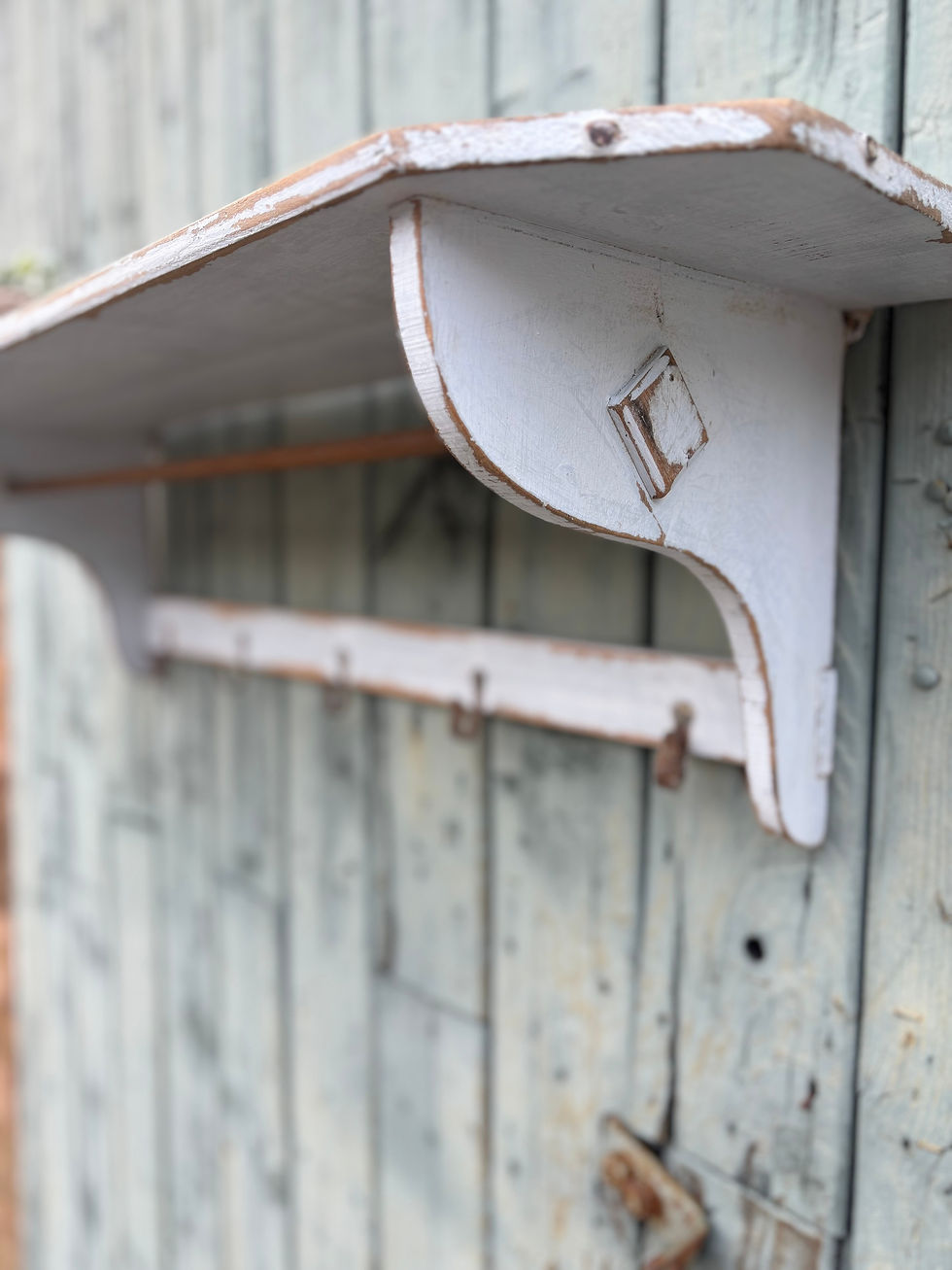 Thumbnail: French Wall Shelf with Rail and Hooks