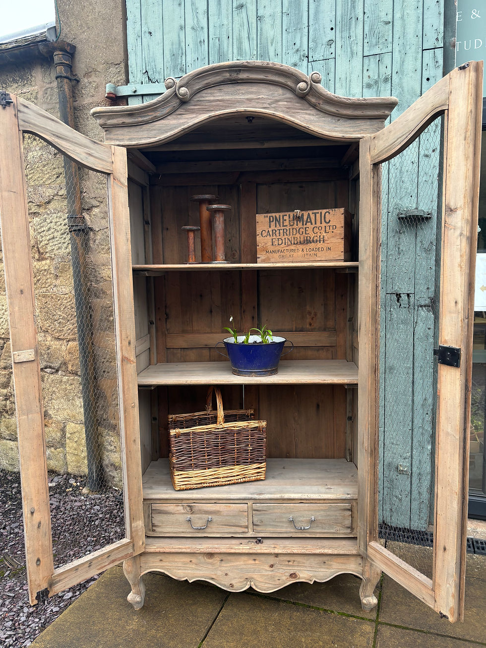 Thumbnail: Reclaimed Pine Armoire with Wired Doors 