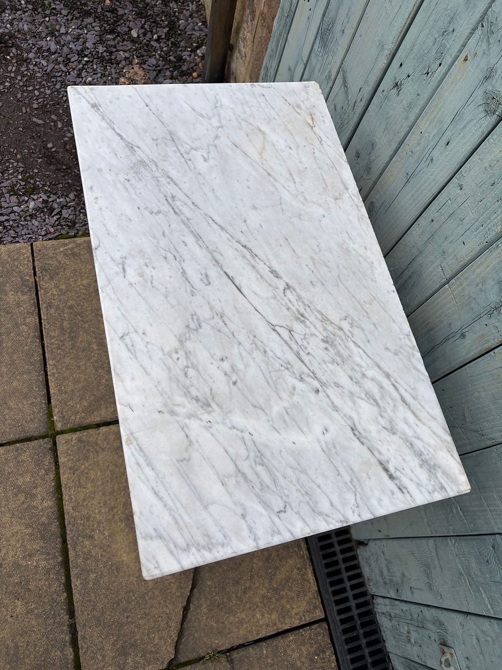 Thumbnail: Mahogany Table with Marble Top 