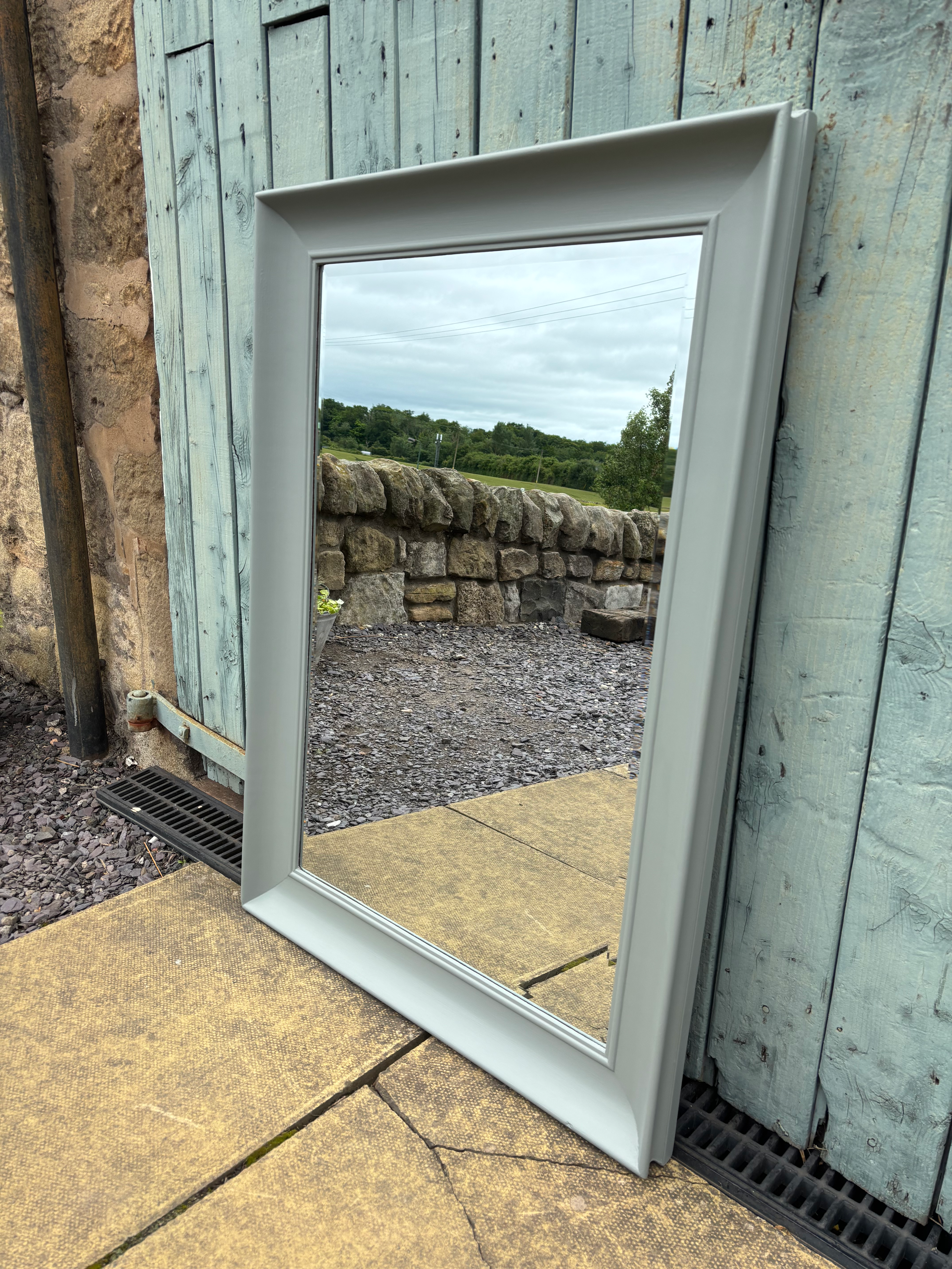 Green Painted Mirror 