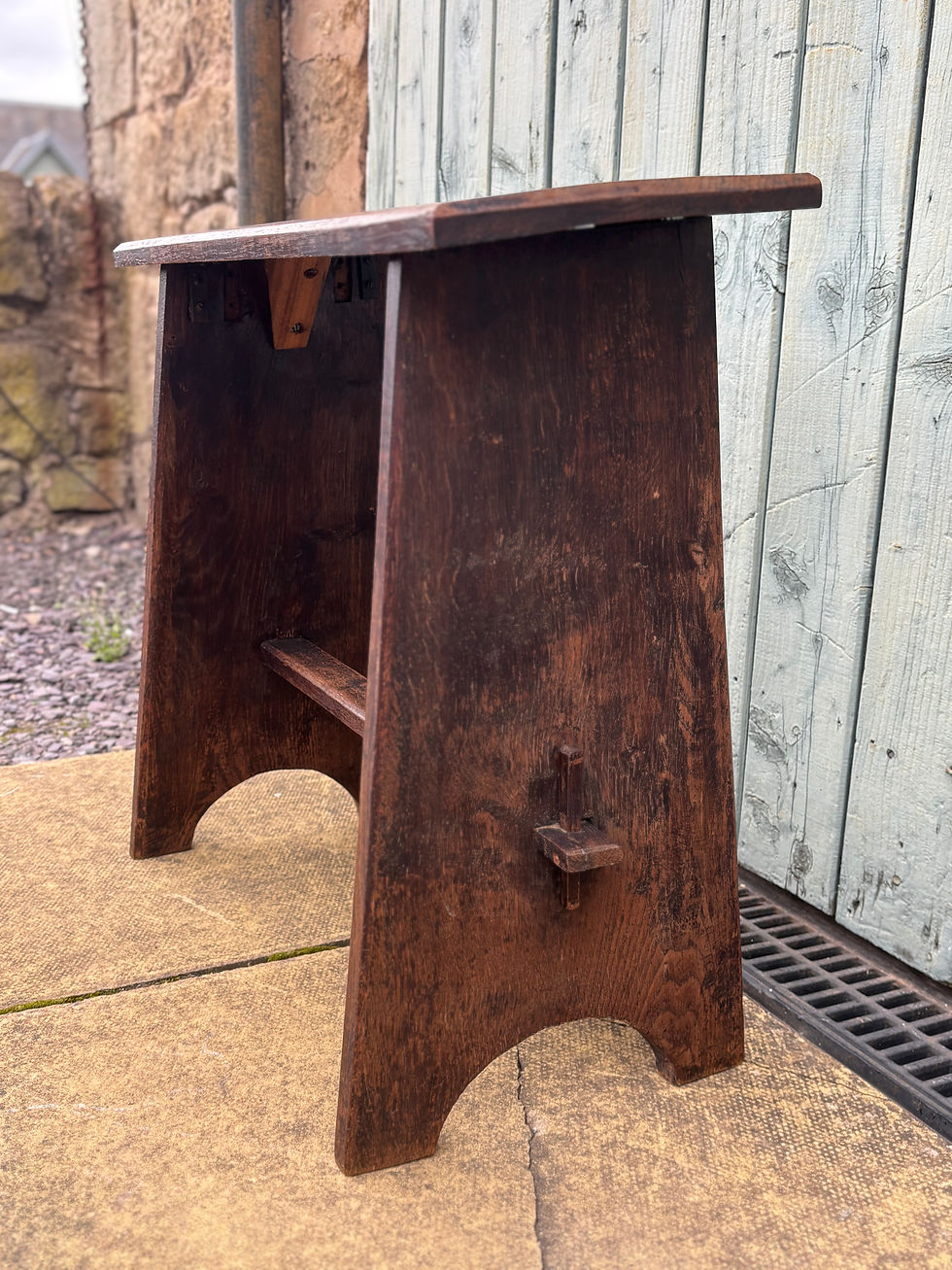 Thumbnail: Late 19th Century Solid Oak Tilted Stool