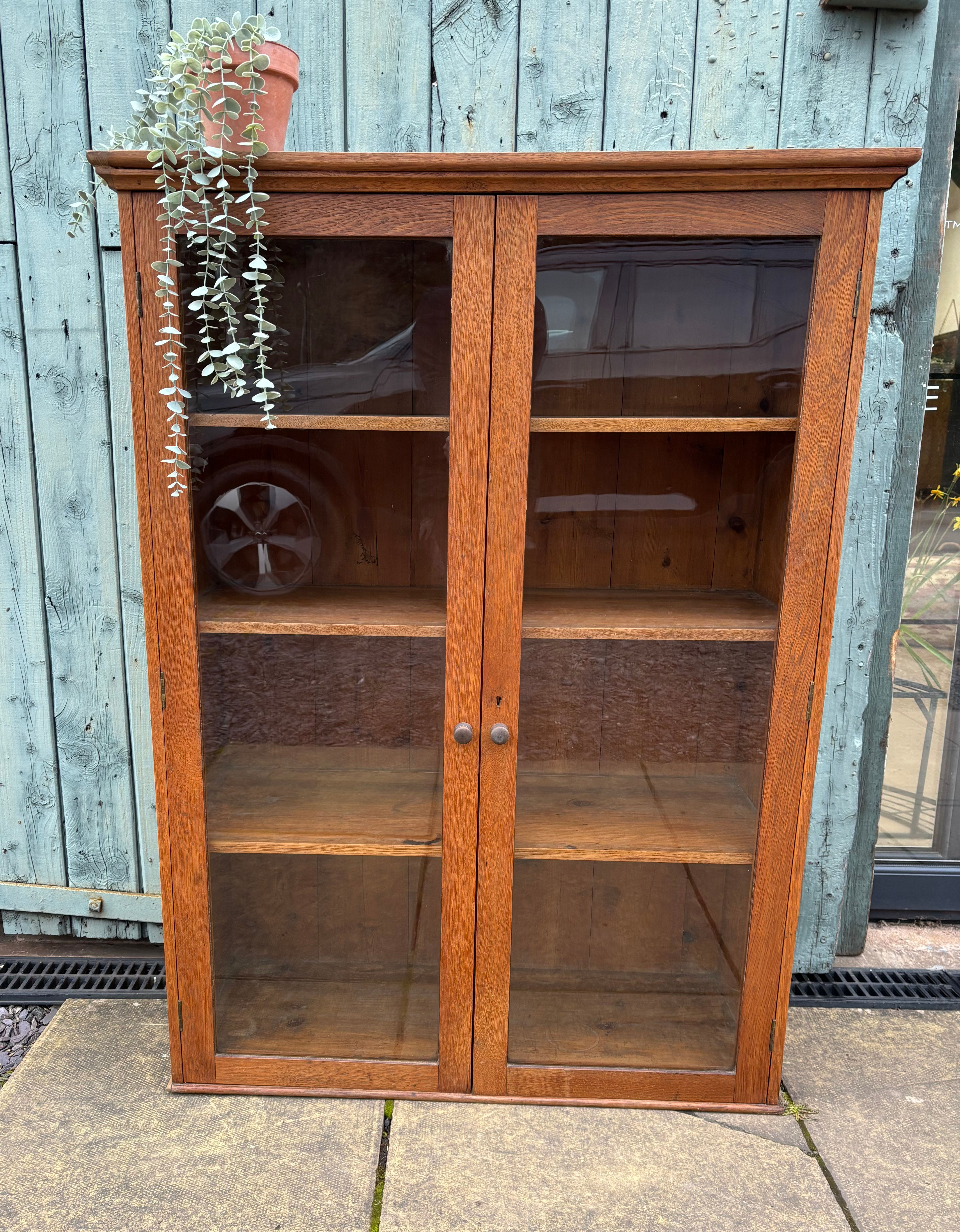 Solid Oak Glazed Cabinet 