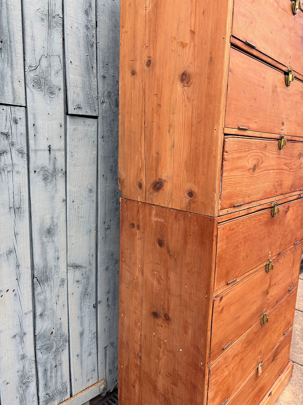 Thumbnail: Bank of Stripped Pine Artist’s Drawers 