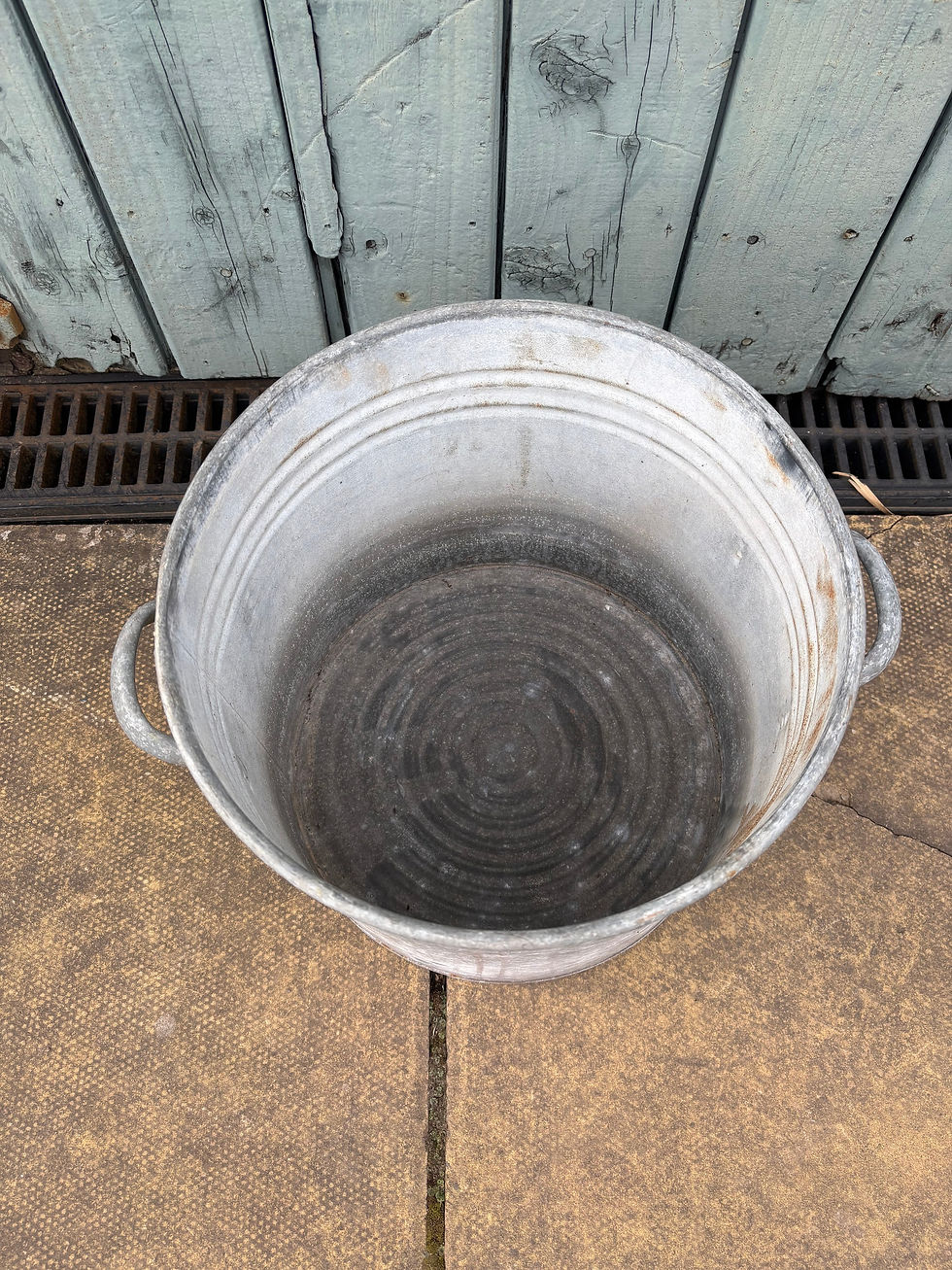 Thumbnail: Medium Galvanised Metal Planter with Handles