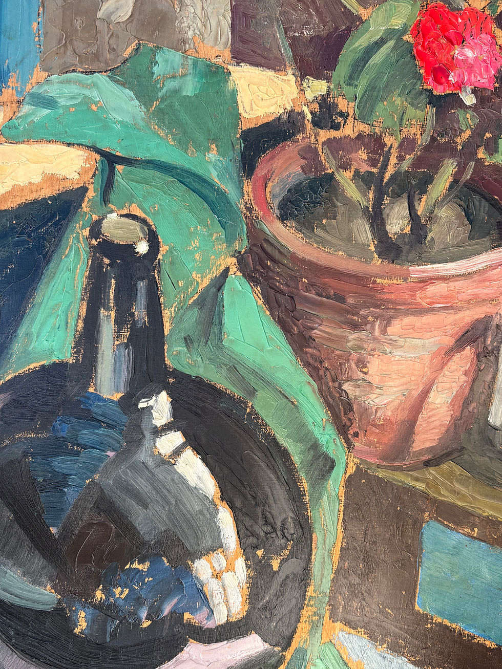 Thumbnail: Red Geranium Still Life Oil Painting 