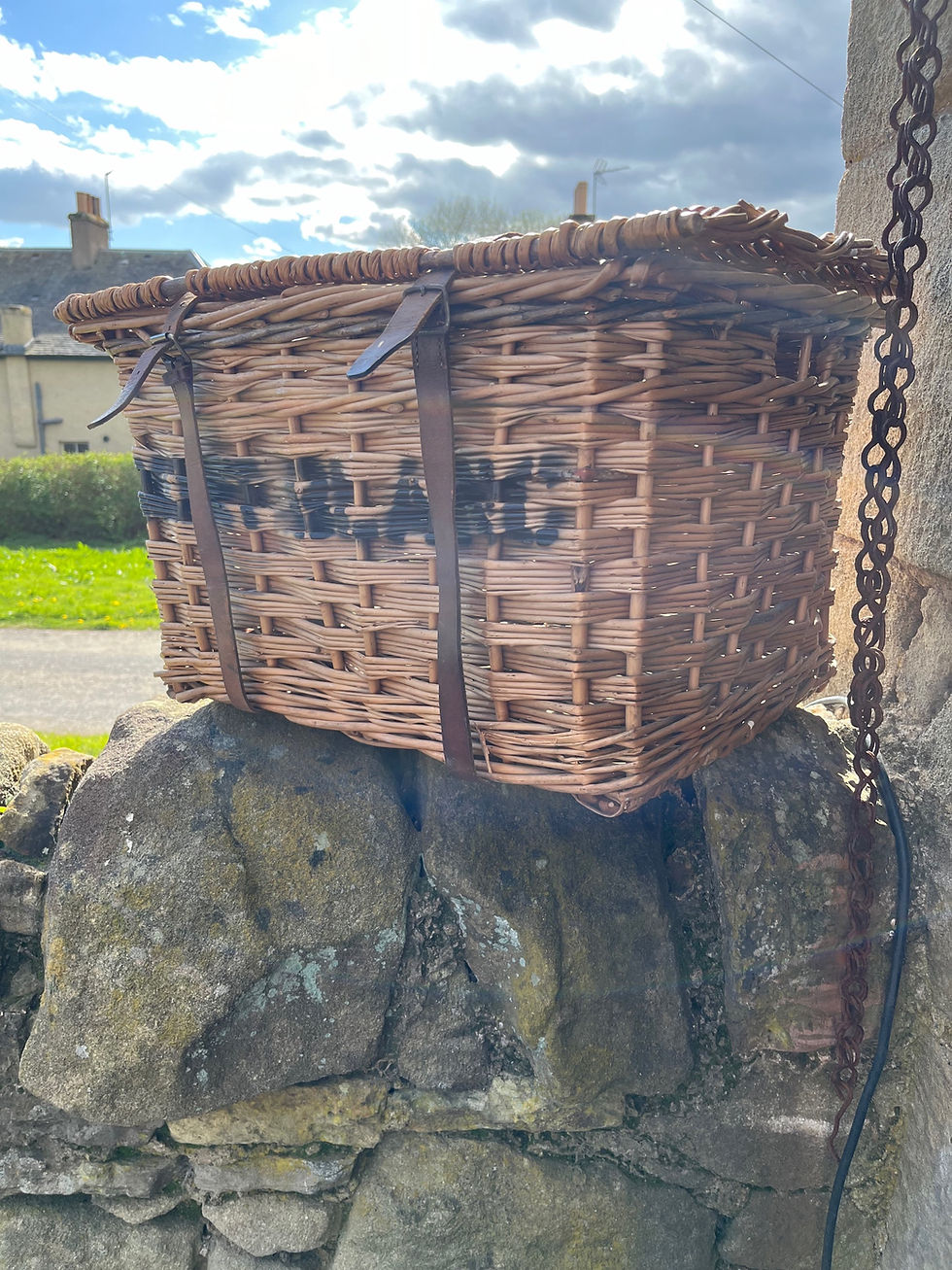 Thumbnail: Wicker Basket with Leather Straps 