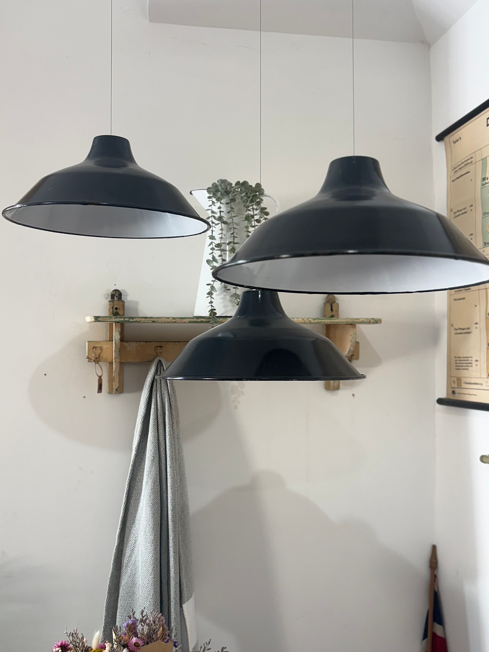 Thumbnail: French Navy Blue Enamel Industrial Shade