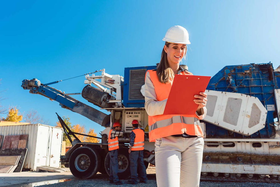 Landscape Architect in front of equipment