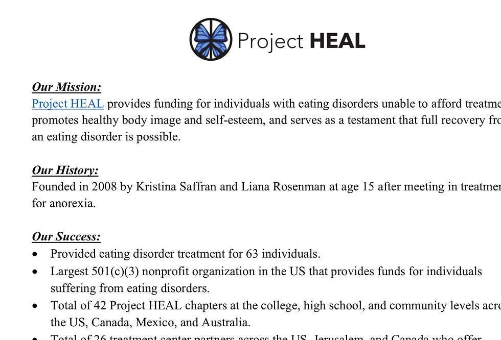 Project HEAL One Pager