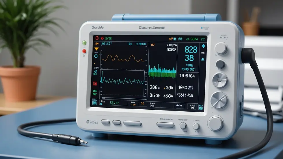 Close-up view of a high-quality refurbished patient monitoring device