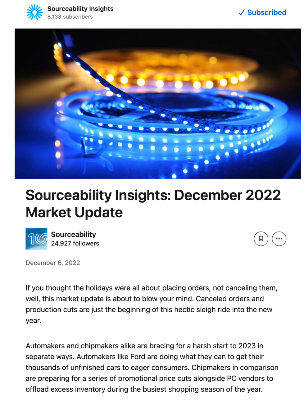 LinkedIn Newsletter - Sourceability