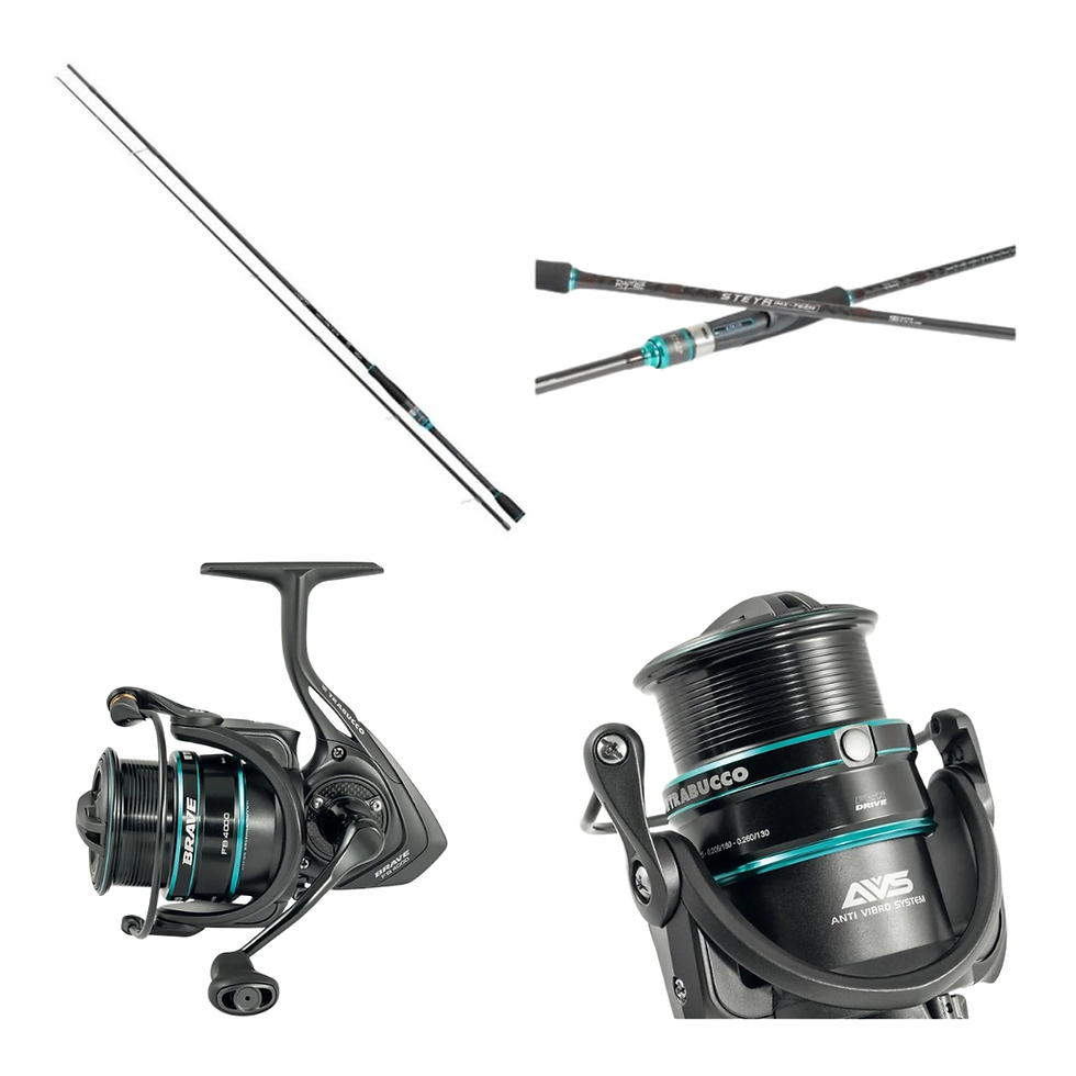 Combo spinning serra canna rapture steyer IMX 2.28 m.t+ mulinello  brave 4000