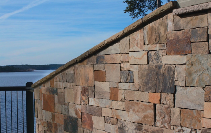 Block Retaining Wall on a Lake