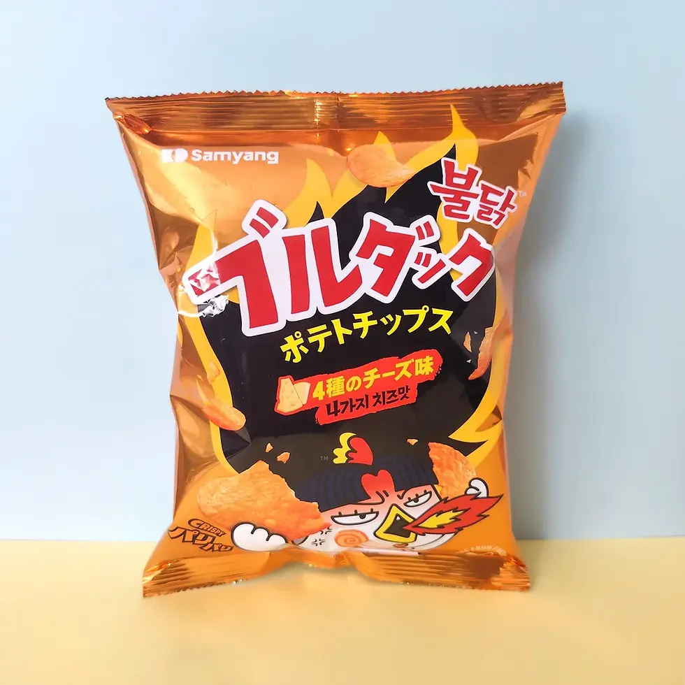 Paquet Samyang Buldak chips saveur 4 fromages, coq piquant