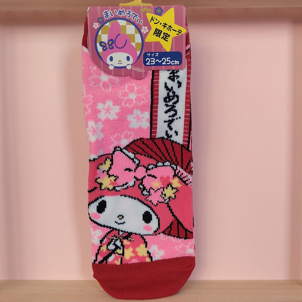 Chaussettes My Melody kimono Sanrio roses sakura édition limitée Don Quijote