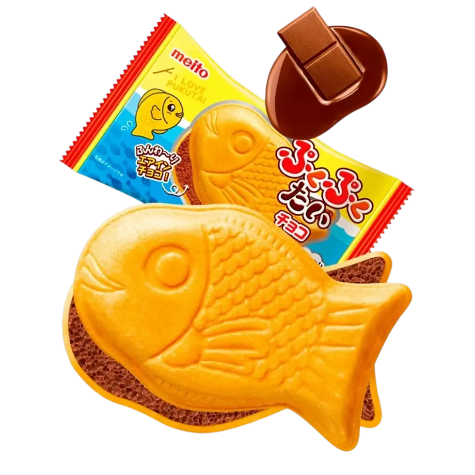 Meito Puku Puku Tai gaufrette chocolat présentation