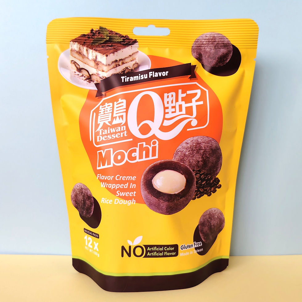 Sachet Taiwan Dessert Q Mochi saveur tiramisu, 12 mochis fourrés crème café mascarpone 180g