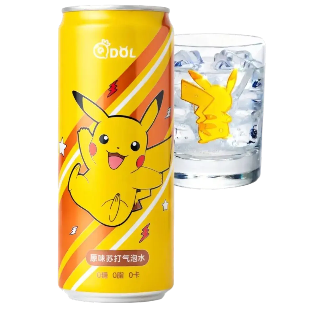 Canette QDOL eau pétillante saveur originale, édition Pikachu Pokémon