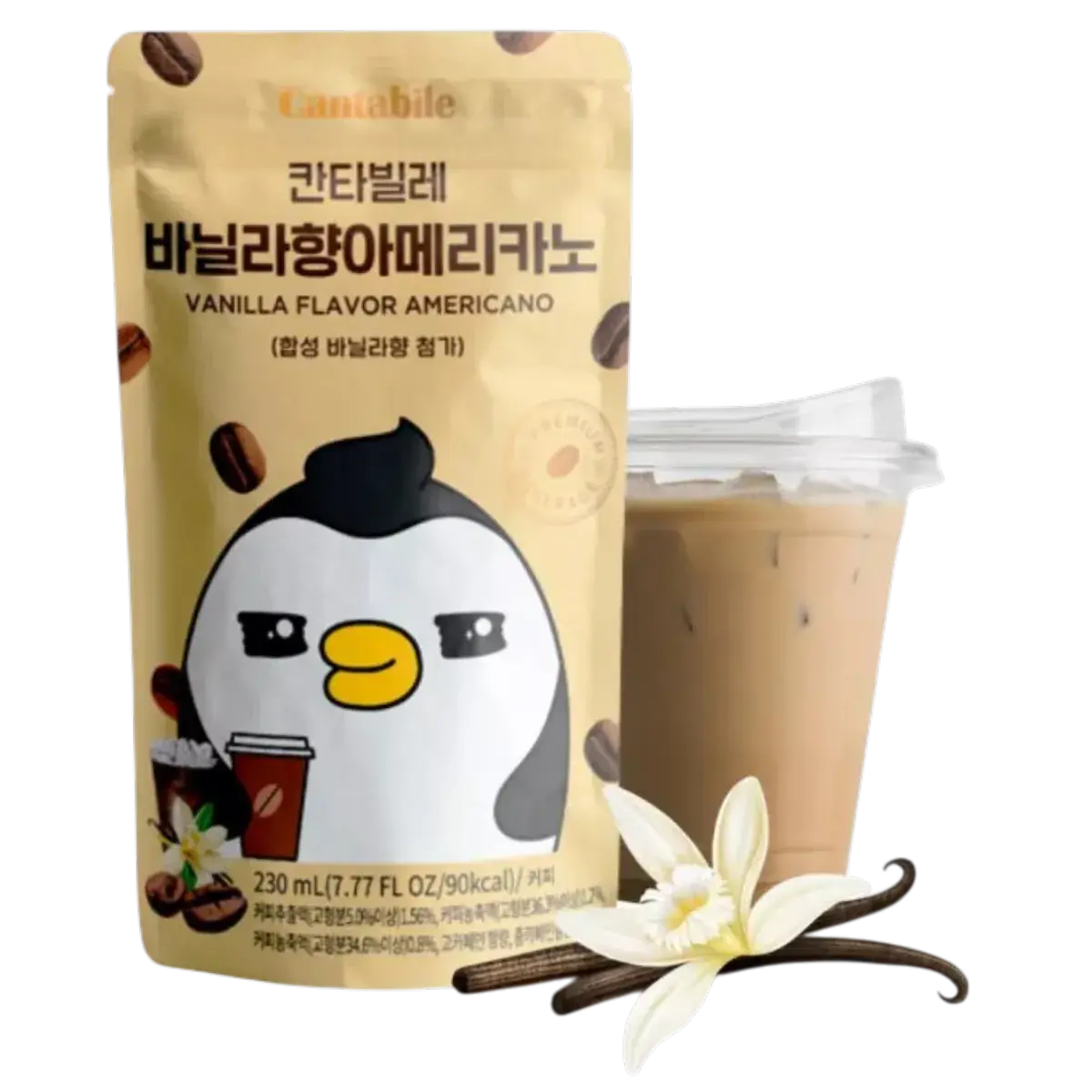 Sachet Cantabile Americano saveur vanille 230ml, café glacé coréen
