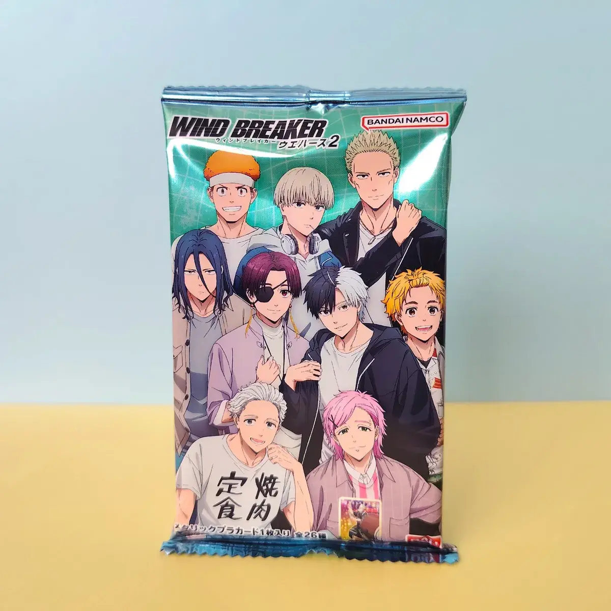 Paquet Bandai Wind Breaker Wafer 2 avec personnages de l'anime, snack japonais collector