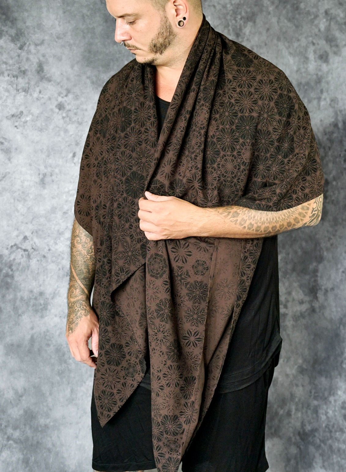 tapestry scarf with sacred geometry mandala design