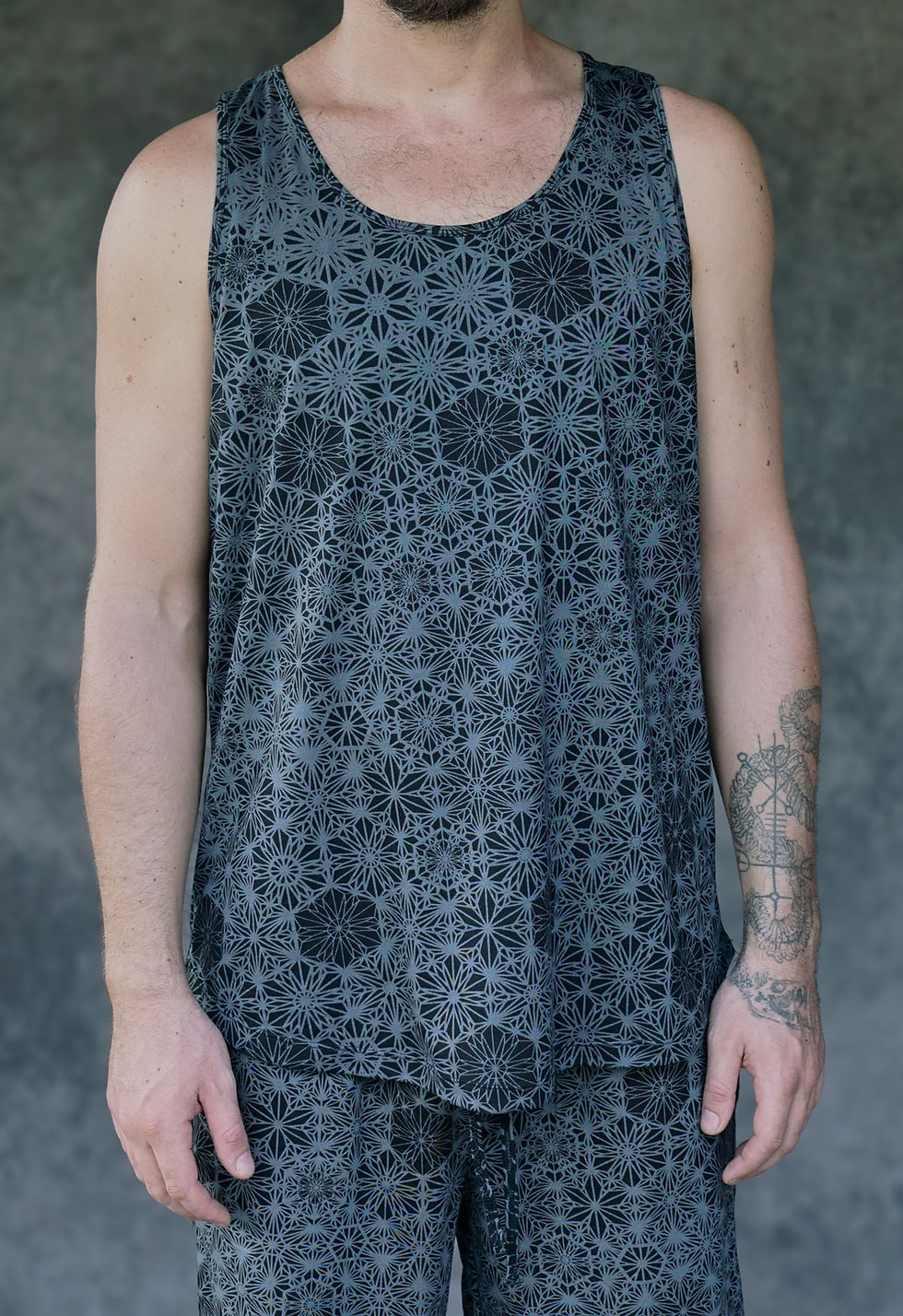 Matrix Tank Top Navy Grey
