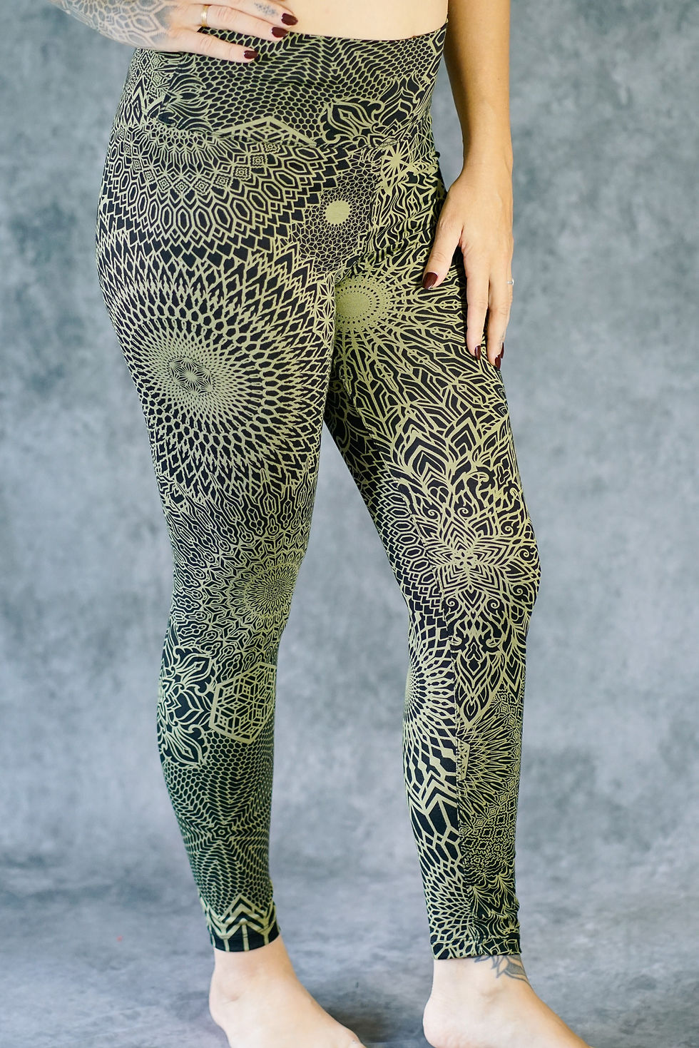 Mandala Leggings Olive Green