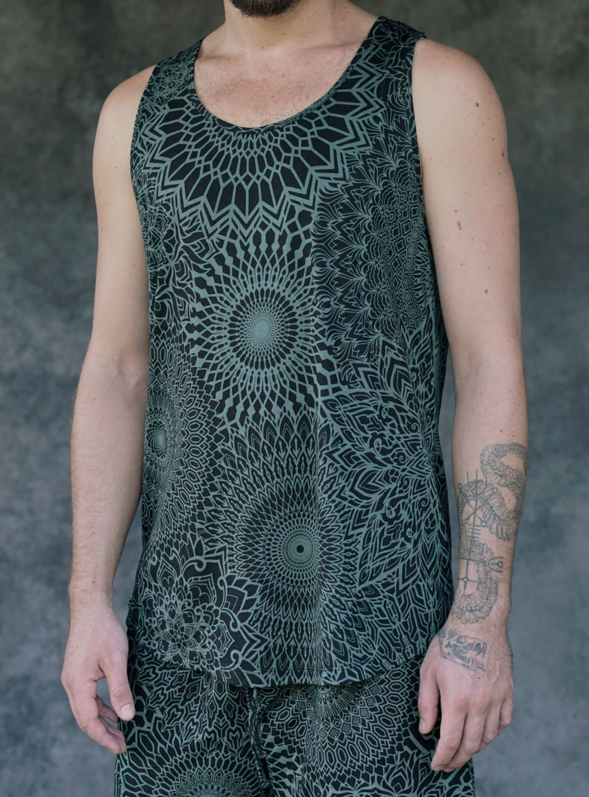 Mandala Tank Top Forest Green