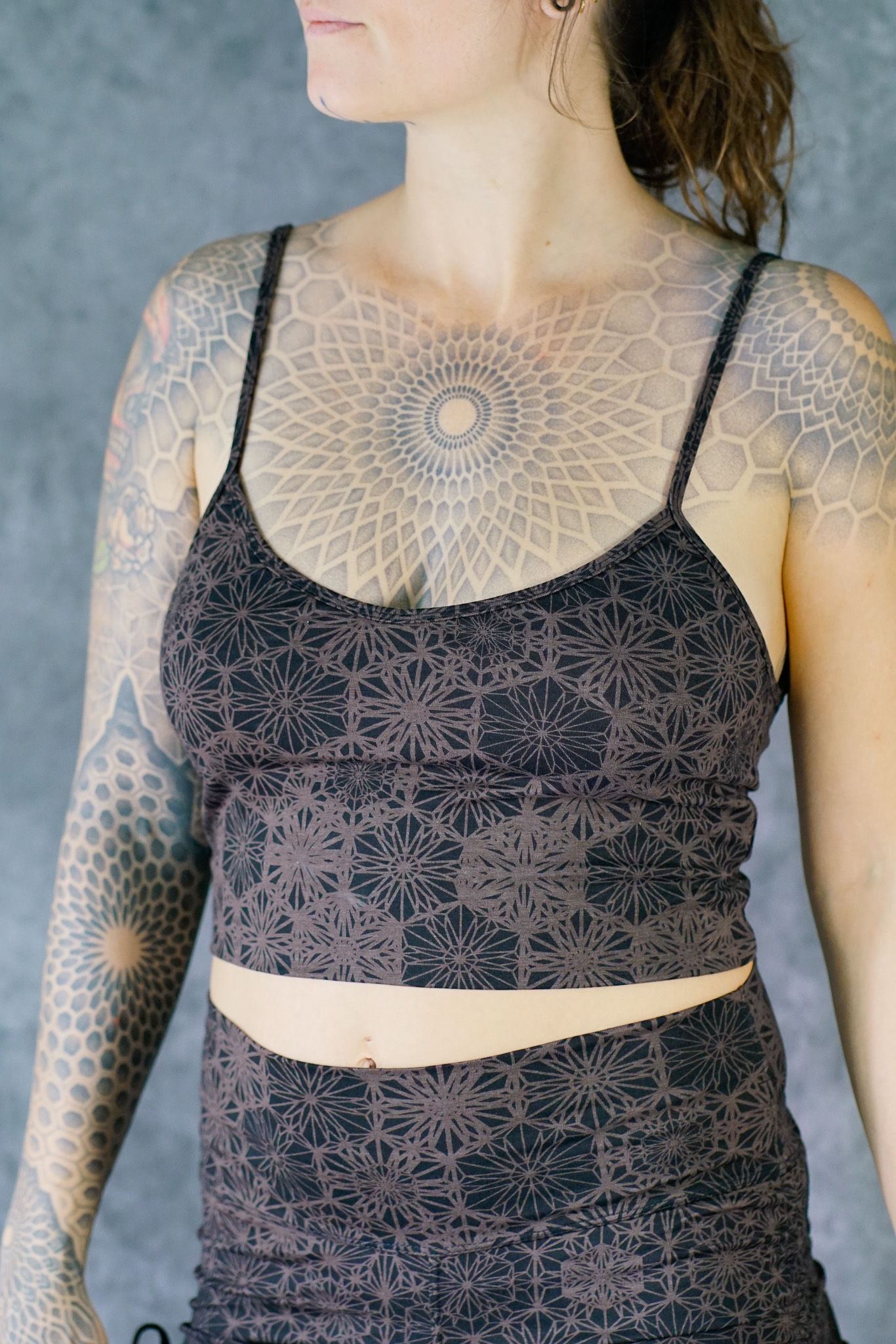 Matrix Crop Top Brown