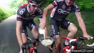 Pro Cyclist Eating