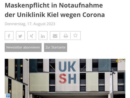 „გერმანია: კიელის საავადმყოფოში ნიღბის მანდატი აღდგა.