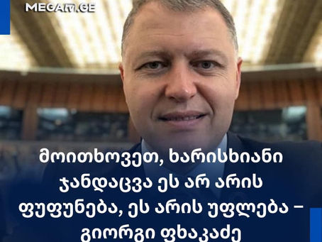 „ხარისხიანი ჯანდაცვა ეს არის საქართველოს მოქალაქის უფლება და არა ფუფუნება...“