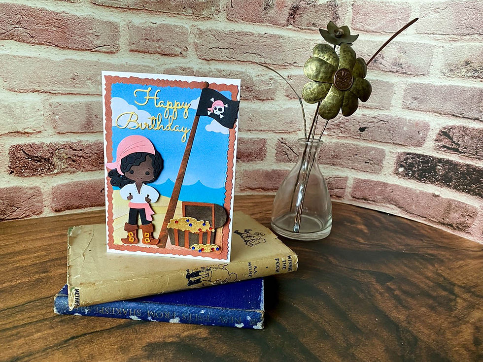 Thumbnail: Girls Pirate Birthday Card, Treasure Greeting Card