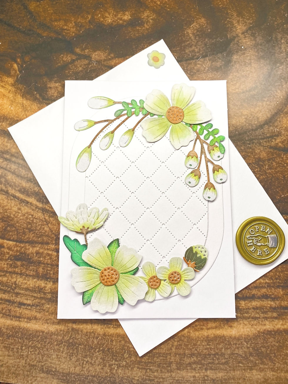 White Spring Flowers Thinking of You Card