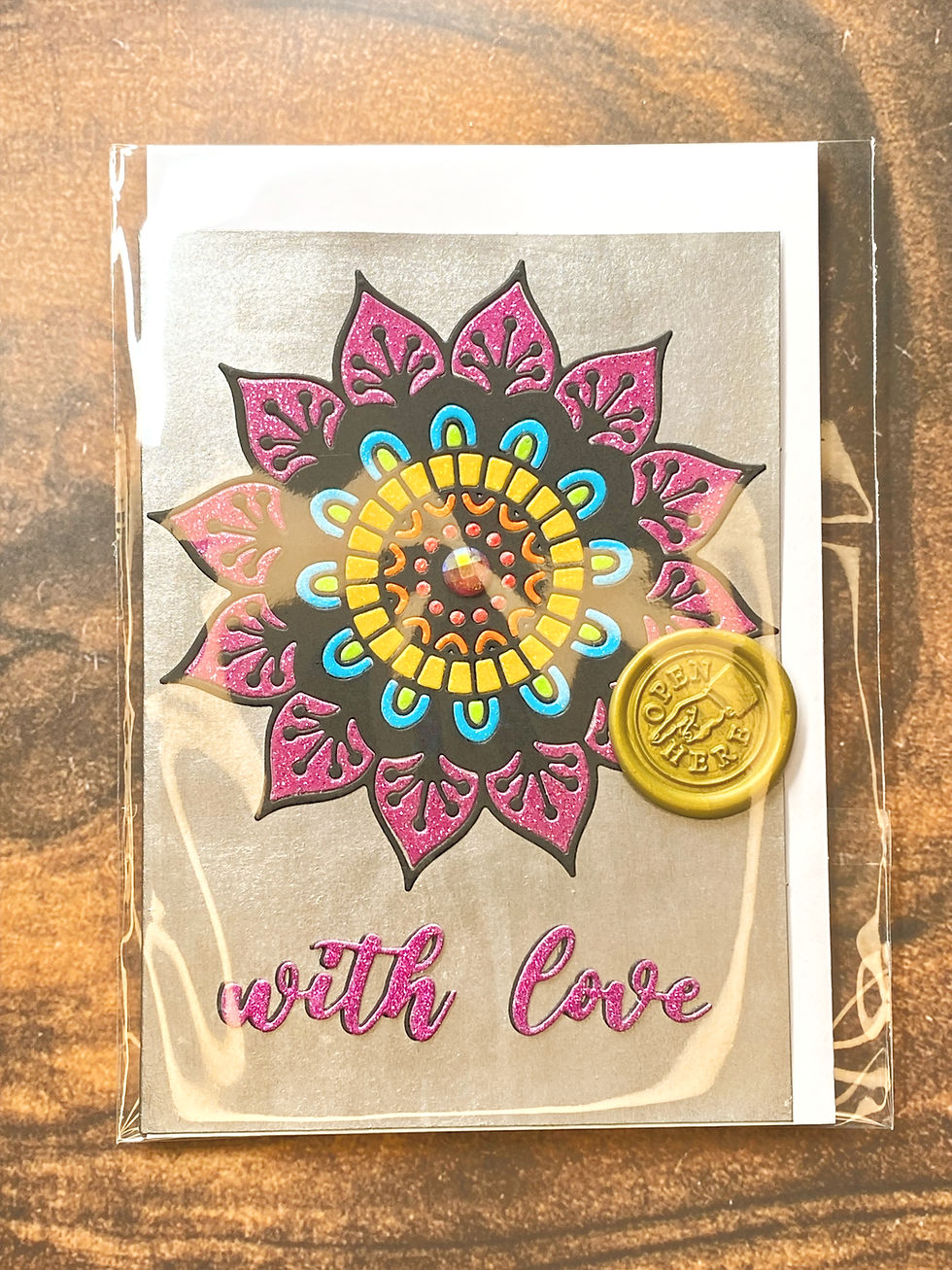 Thumbnail: Purple Edge Mandala Greeting Card, Birthday, Note Cards, Yoga Decor, Spiritual