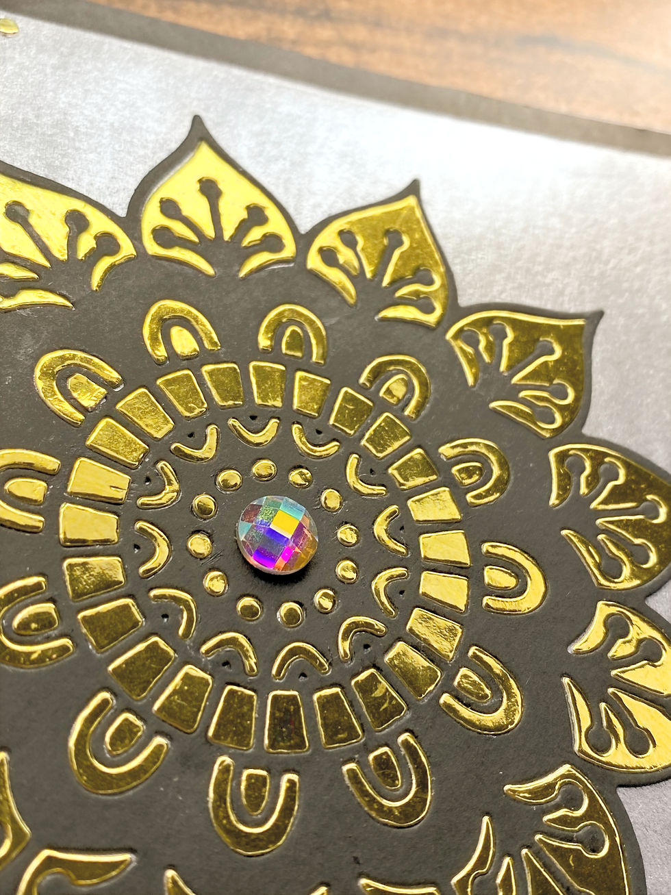 Thumbnail: Black and Gold Mandala Greeting Card, Birthday, Note Cards, Yoga Decor