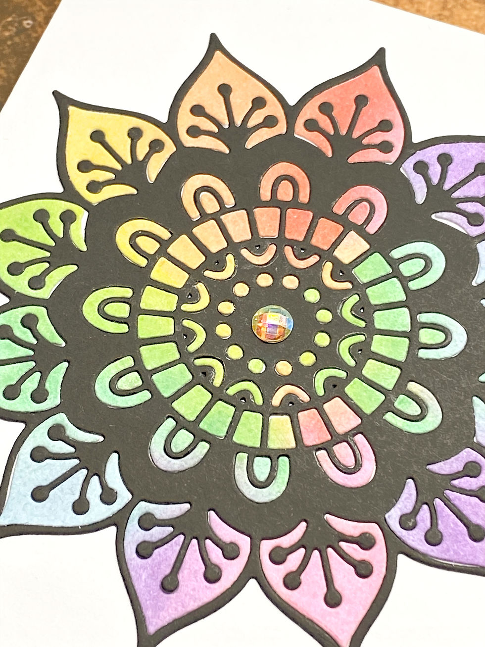 Thumbnail: Rainbow Mandala Greeting Card, Birthday, Note Cards, Yoga Decor, Spiritual