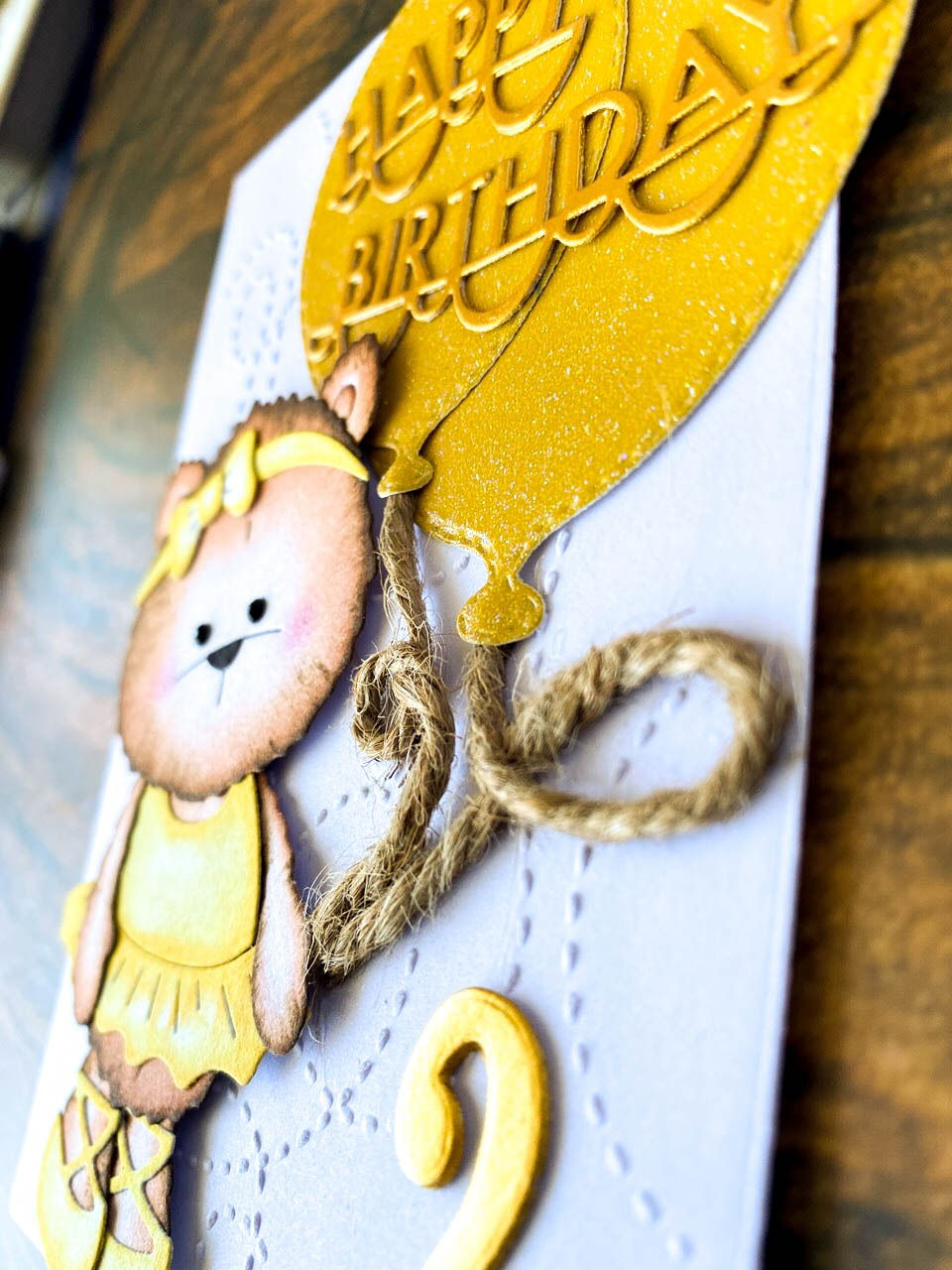 Thumbnail: Happy Birthday Balloon Bear Greeting Card, Cute Teddy Birthday Card