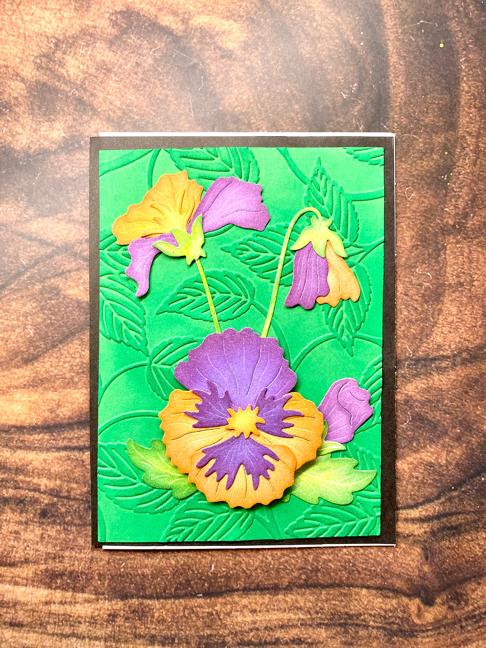 Thumbnail: Thinking of You - Purple and Orange Pansy Greeting Card