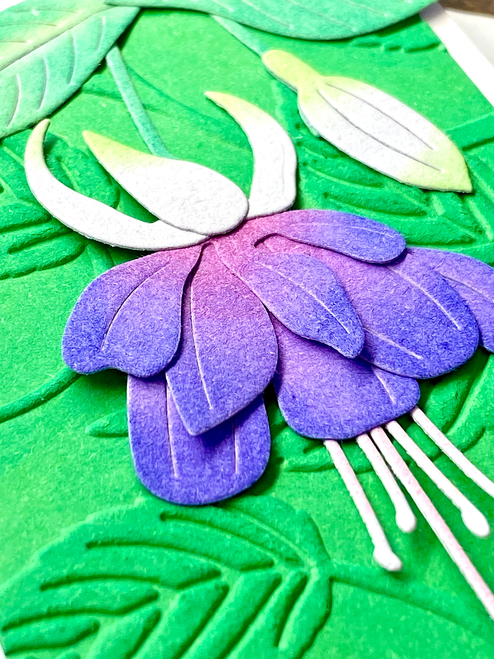 Thumbnail: Mini - Thinking of You - Fuchsia Flower Card - Purple and White