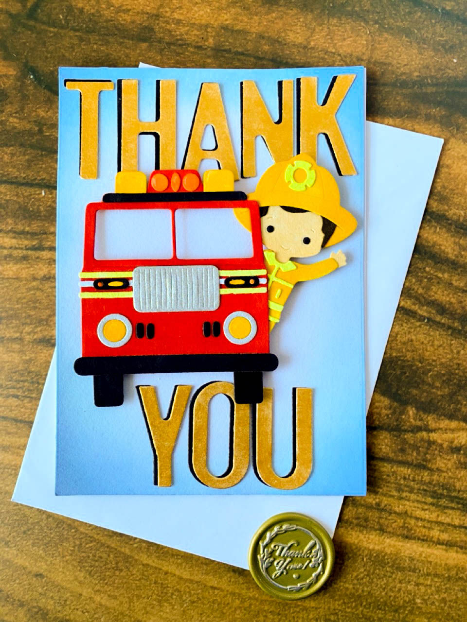 Thank you Fire Officer and Truck Greeting Card