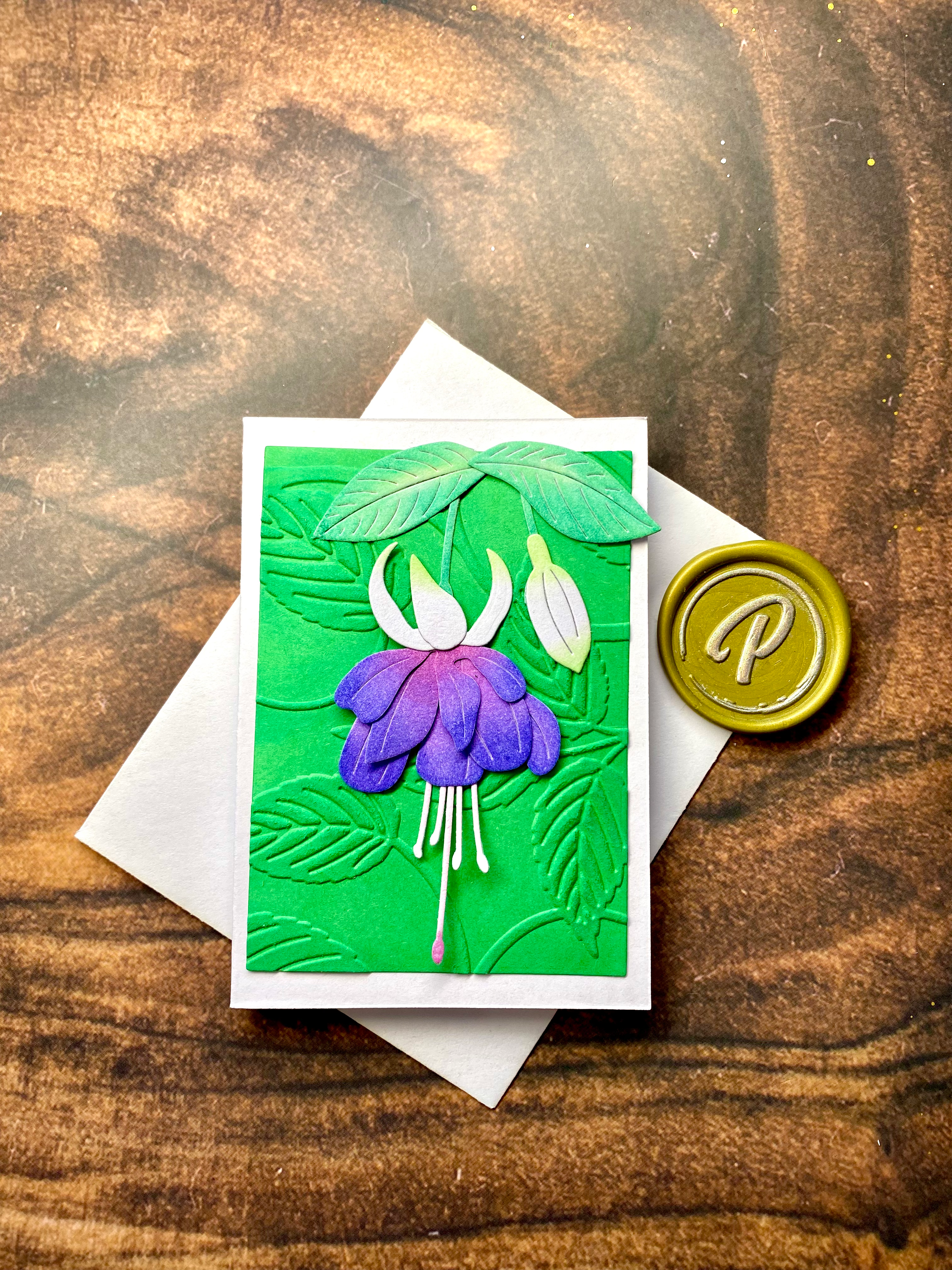 Mini - Thinking of You - Fuchsia Flower Card - Purple and White