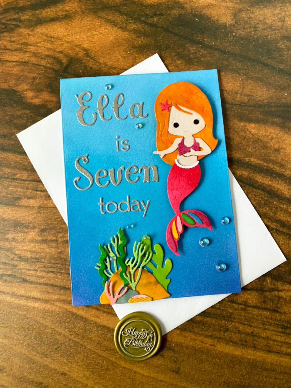 Mermaid Birthday Number Greeting Card