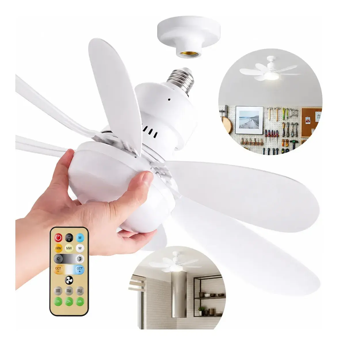 Ventlador de Teto Flower 40W com Luz LED e Controle Remoto